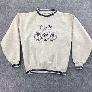 Gray Golden Loop Athletic Crewneck Sweatshirt Men's Large Golf Script *Read*